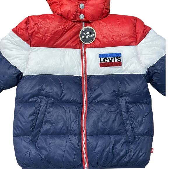 Levi's Big Kids Crop Puffer Hooded Jacket Unisex Size Medium 10 - 12 Yrs Old NWT - Picture 2 of 10